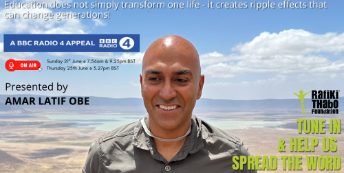 Rafiki Thabo BBC R4 Appeal on the 21st and 25th June!